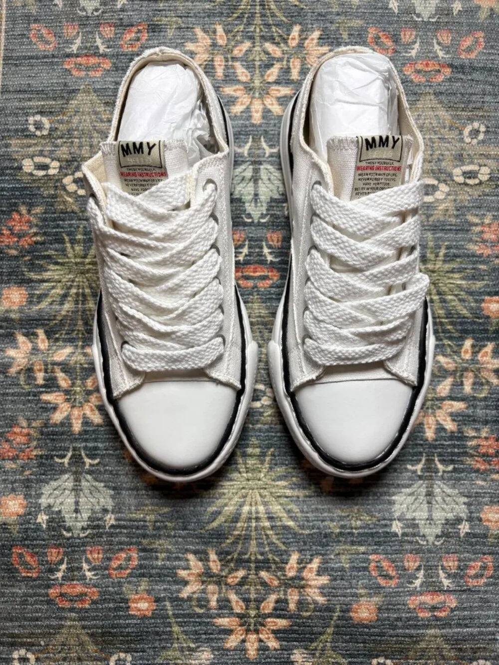 Maison Mihara Yasuhiro Blakey OG Sole Low — Triple White Canvas, EU 44 / US 11